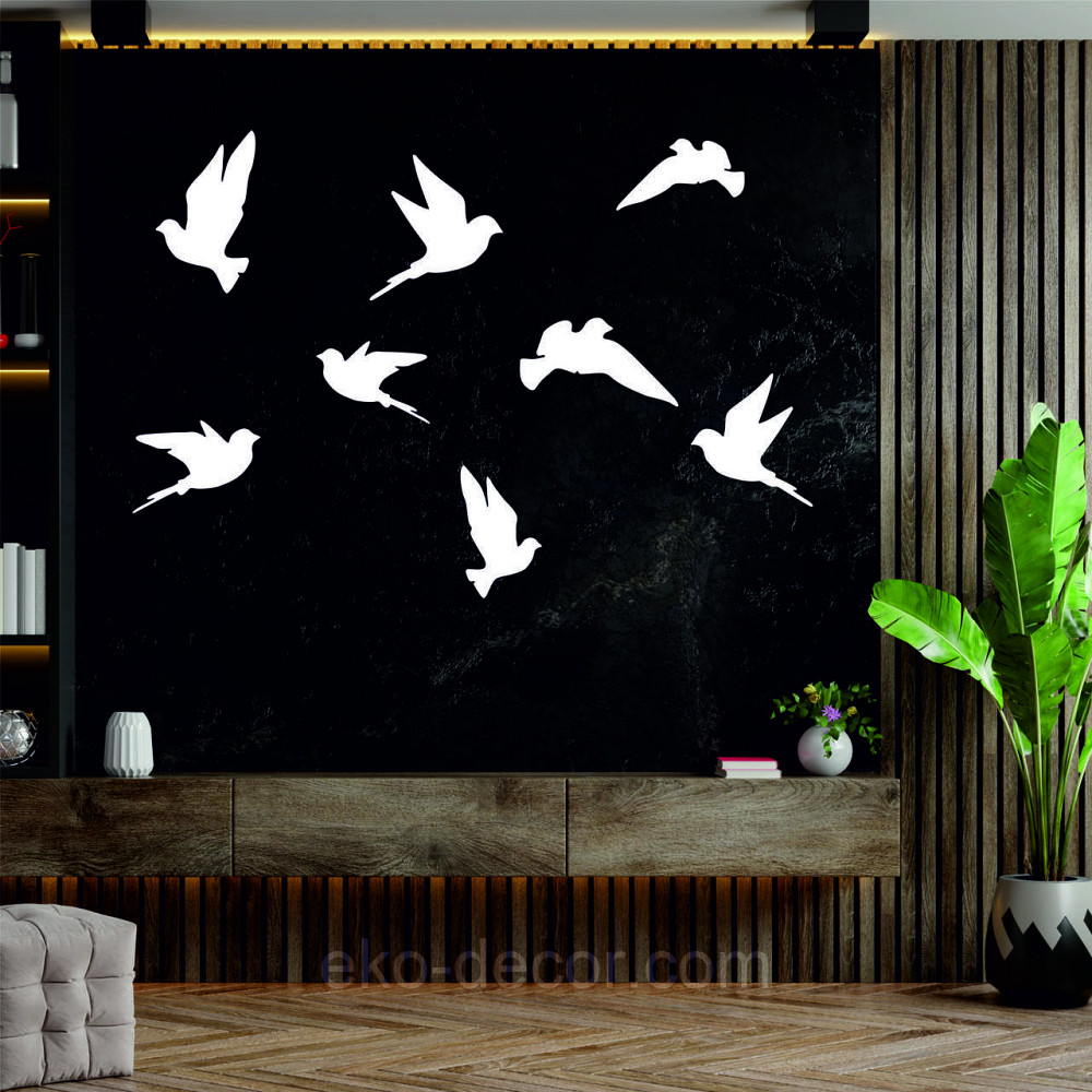 Декоративне настінне Панно «Пташка» Декор на стіну(ціна за 1шт) 30*16 см, Білий Київ - фото 5