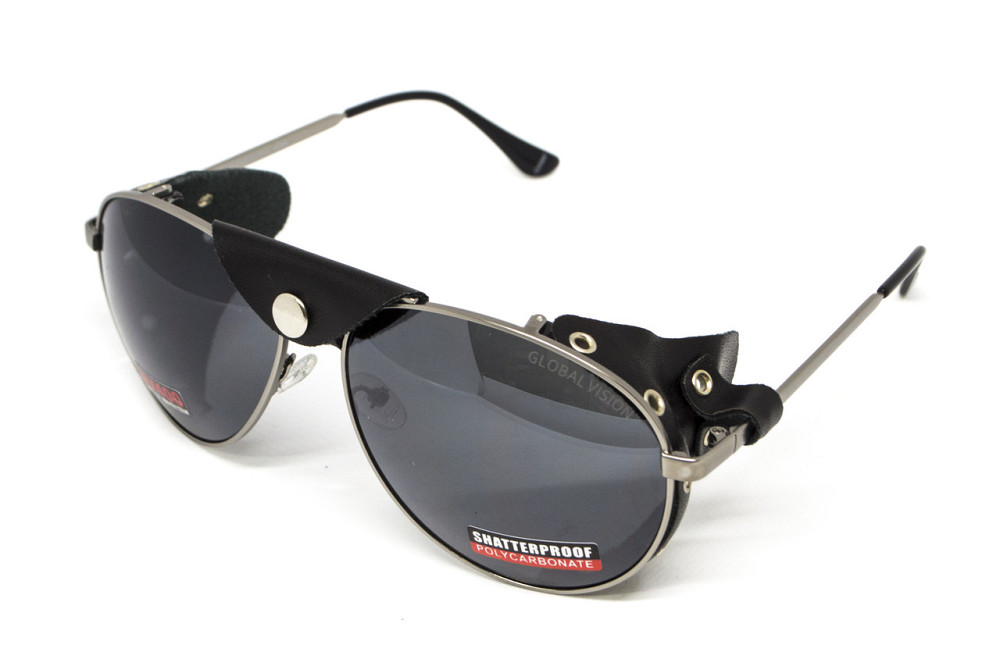 Окуляри захисні Global Vision Aviator-3 (gray), сірі зі з'ємним ущільнювачем із синтетичної "шкіри" Запорожье - изображение 1