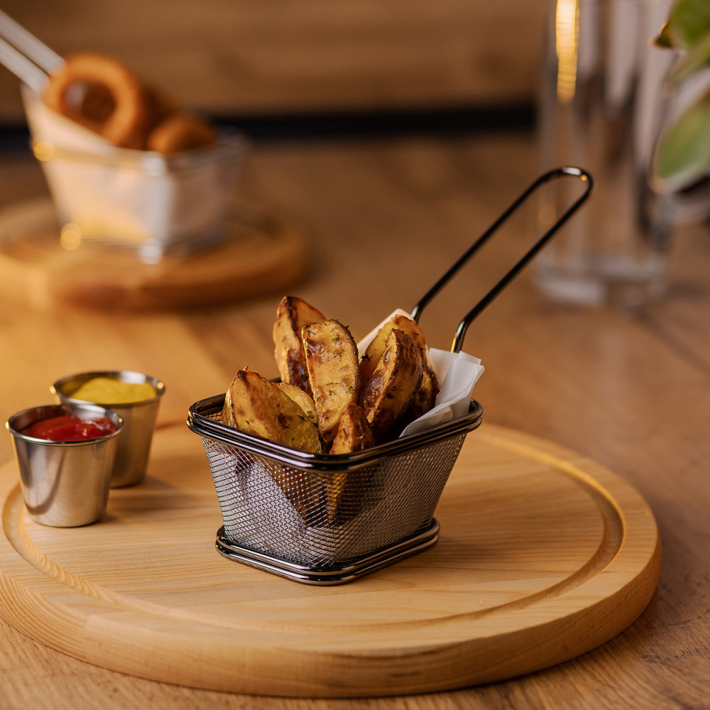 Zhongjing Корзина сервировочная для подачи картофеля фри и снеков 10.5×9×5.5 см Черная HP-19-4- Коломыя - изображение 4