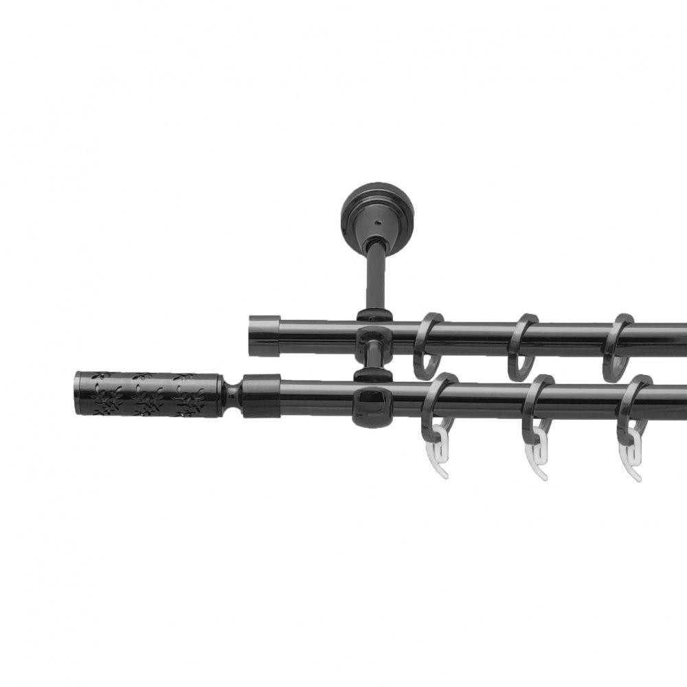 Карниз Orvit Апрілія металевий дворядний відкритий гладка труба кільце фасонне металеве  Онікс 16\16 мм 160 см (4714254) Львів - фото 1