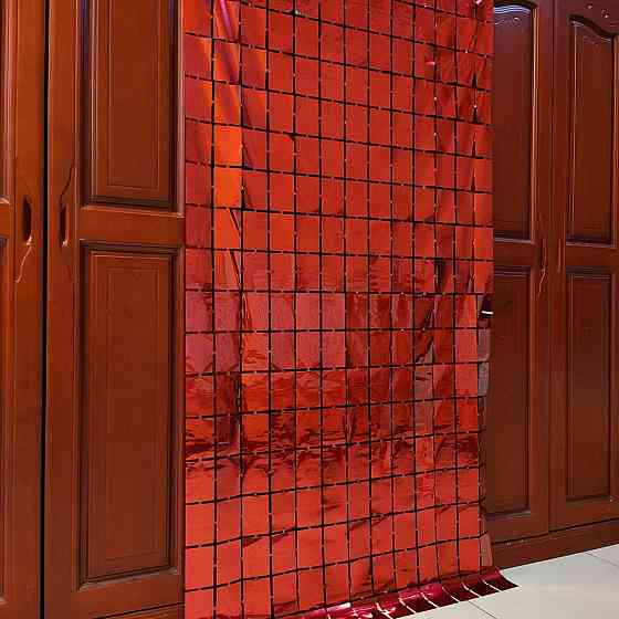 Дождик для фотозоны кубиками на стену 2 м на 1 м красный Киев