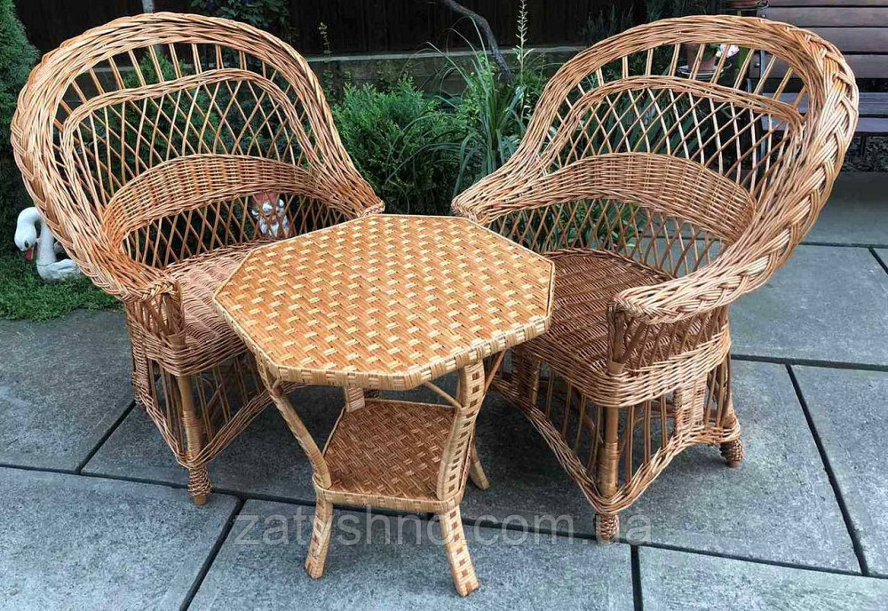 Мебель плетеная для балкона  |Балконная плетеная мебель |мебель плетеная с фигурным столом Киев - изображение 1