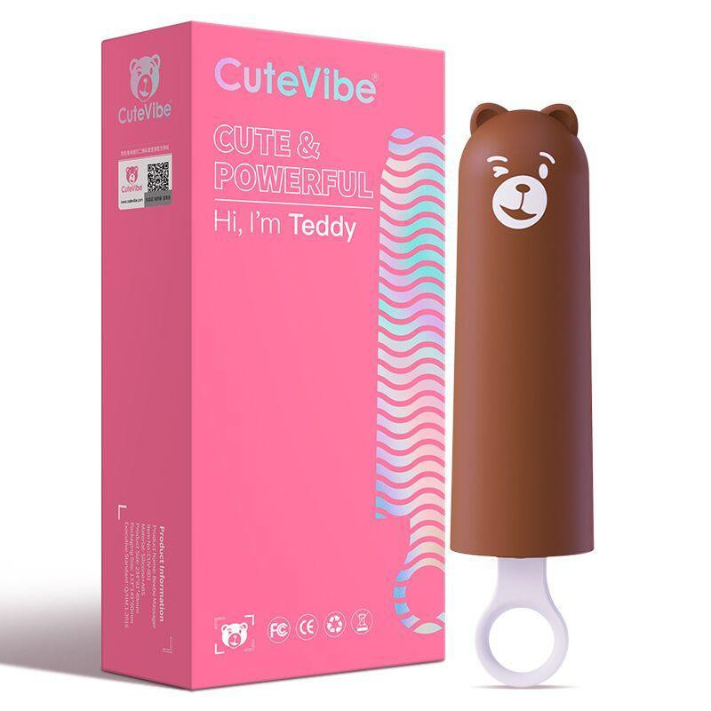 Вибратор CuteVibe Teddy Brown (Pink Dildo), реалистичный вибратор под видом мороженого Sex Aura Киев - изображение 5