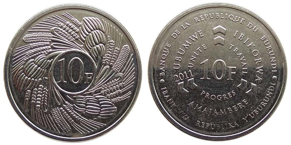 Burundi Бурунди 10 Francs 2011 UNC Полтава - изображение 1