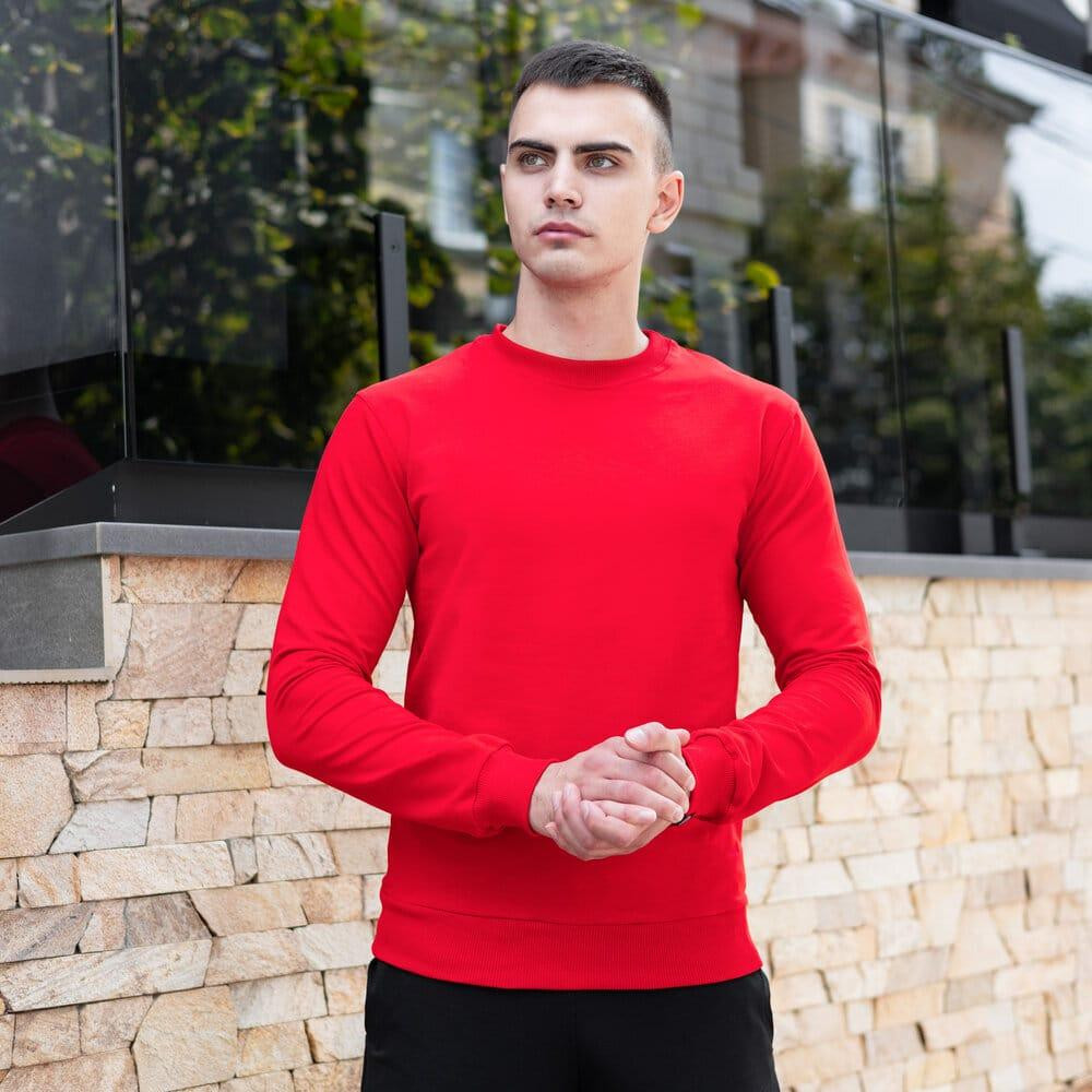 Світшот чоловічий однотонний червоний Pobedov 001 Київ - фото 4