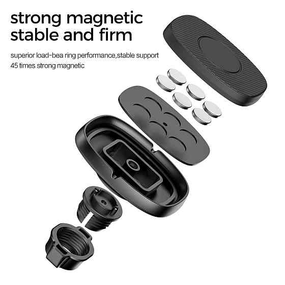 Магнітний тримач для смартфона Rock Magnetic Air Vent (Чорний) Миколаїв