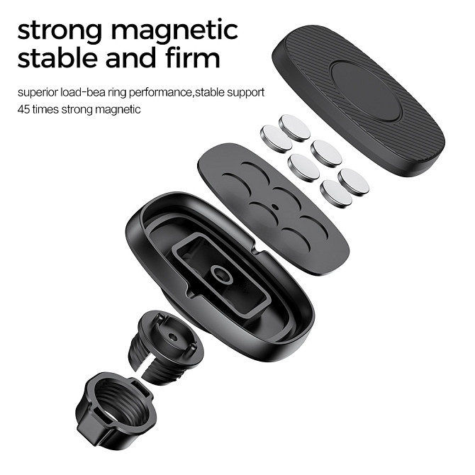 Магнітний тримач для смартфона Rock Magnetic Air Vent (Чорний) Миколаїв - фото 5