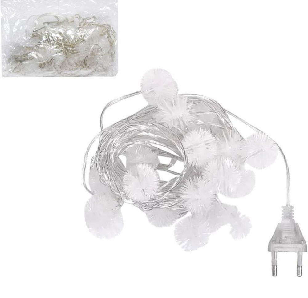 Новорічна гірлянда Зірочки пушинки LED 5м мультиколір Київ - фото 1