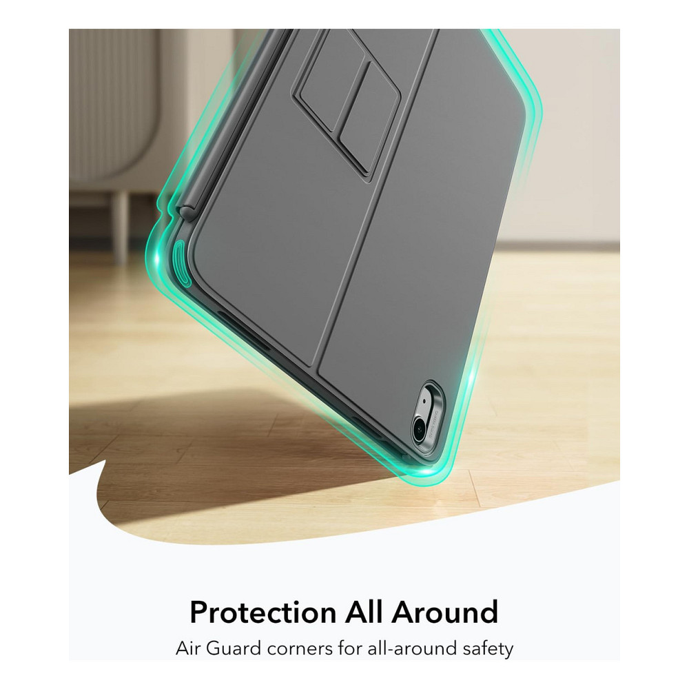 Чохол з клавіатурою ESR Flex Case для iPad 11 (A16) темно-сірий QWERTZ магнітна знімна клавіатура та трекпад Київ - фото 2