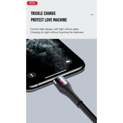 Дата кабель USB 2.0 AM to Lightning 1.0m 2A zinc alloy black XO (NB138-L-1-BK) Винница - изображение 4