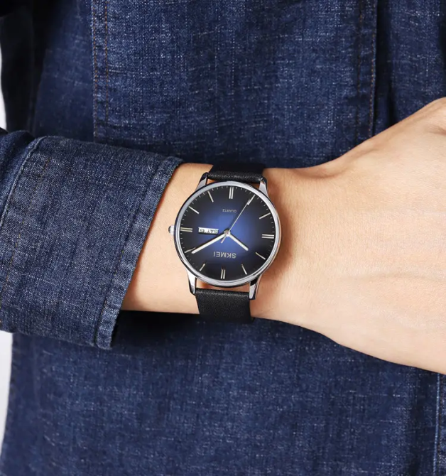 Часы мужские классические Skmei 2250 (Черный с серебристым корпусом) Винница - изображение 8