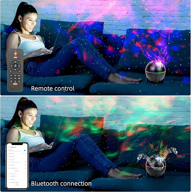 Проєктор зоряного неба Star Galaxy з Bluetooth, нічник з музикою, для дітей, вечірок, спальні, 21 режим Київ - фото 6