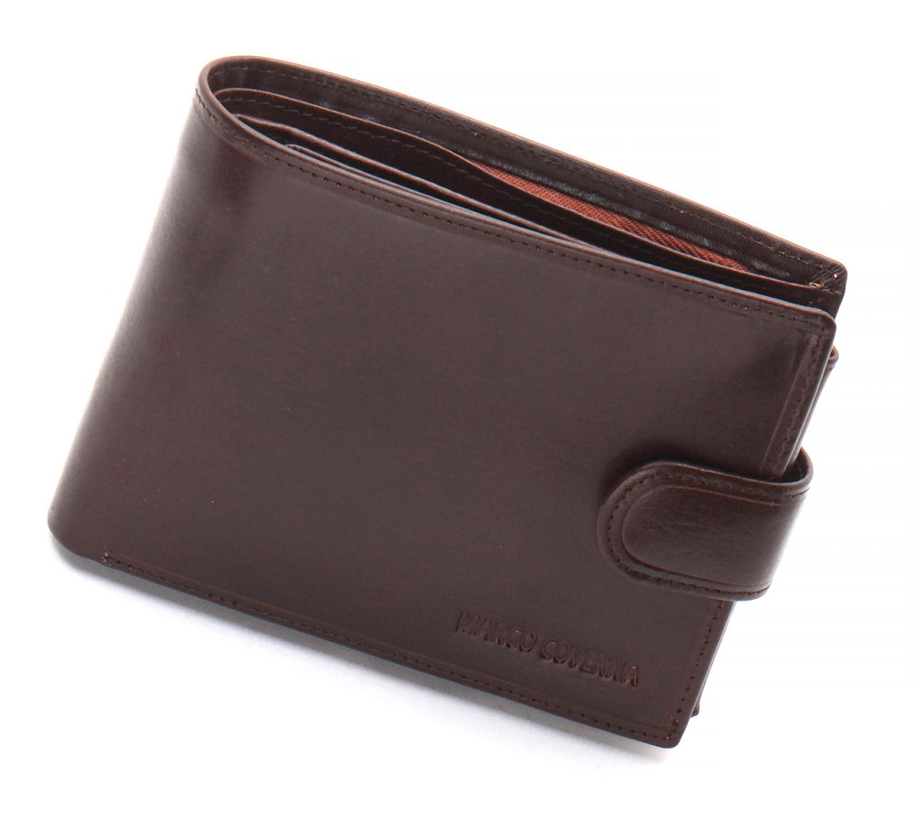 Коричневе шкіряне чоловіче портмоне з відділеннями для документів Marco Coverna MCBK010-805 Київ - фото 3