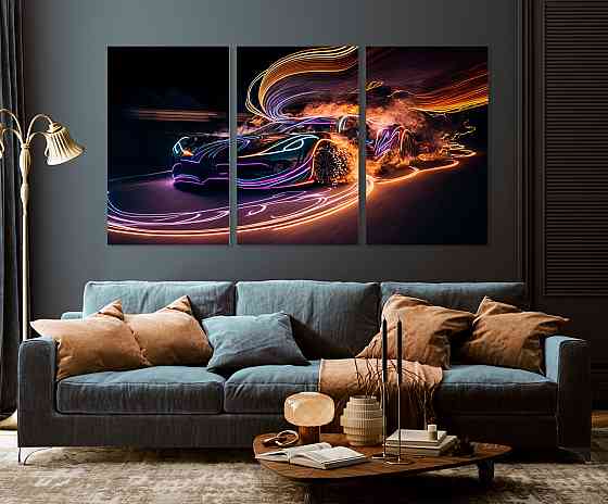 Модульная картина в гостиную / спальню  Машина    ART-106_3A 70х130 см Киев