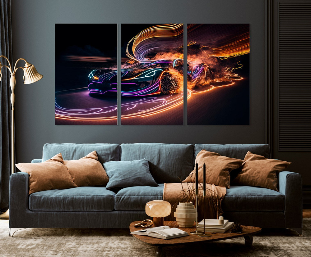 Модульная картина в гостиную / спальню  Машина    ART-106_3A 70х130 см Киев - изображение 3