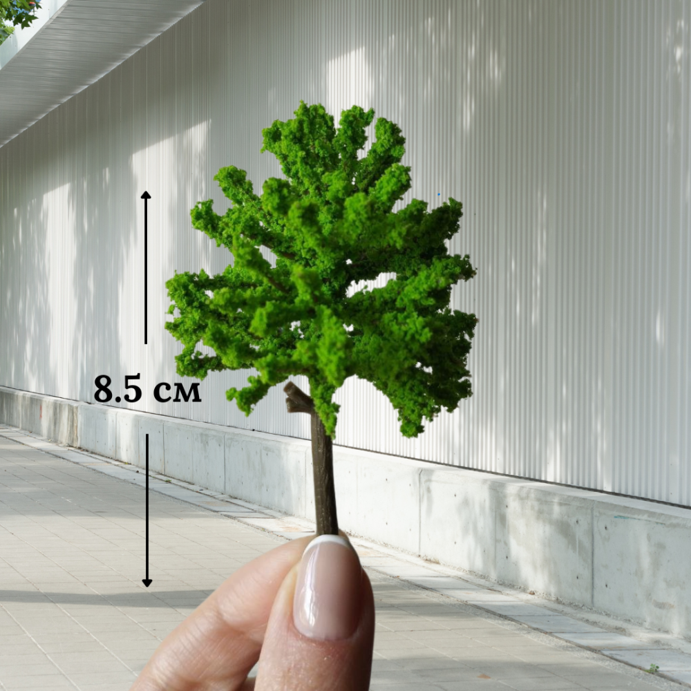 Зеленые деревья 8 -10 см для макета, миниатюры, песочного стола, мини-сада, диорам, моделирования Паркове зелене 8,5 см Одесса - изображение 2