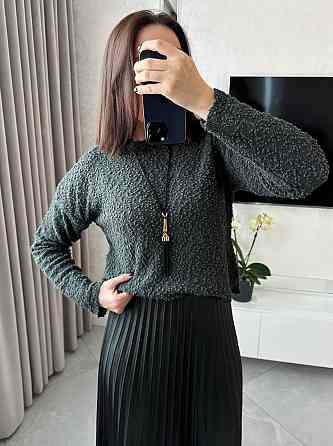 Женский уютный свитер свободного кроя хлопок 40%, полиэстер 60% Графит Одесса