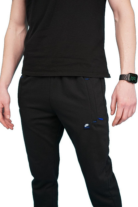 Мужские спортивные зауженные штаны под манжет Nike,ткань лакоста. Киев - изображение 2