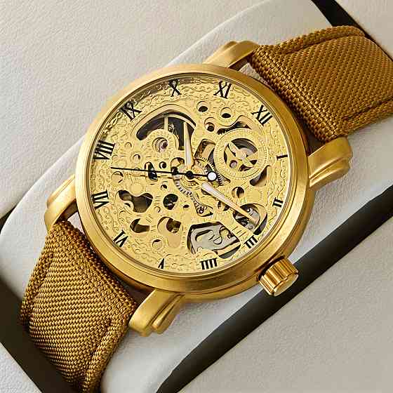 Годинник чоловічий механічний Winner BestSeller Sahara Gold (2 ремінці) Золотистий Київ