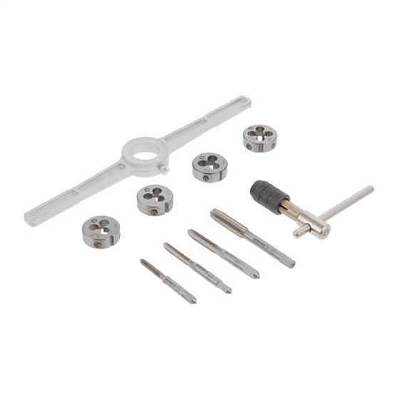 Набор плашек и метчиков, 10 ед., M4, M5, M6, M8 INTERTOOL SD-8025 Киев