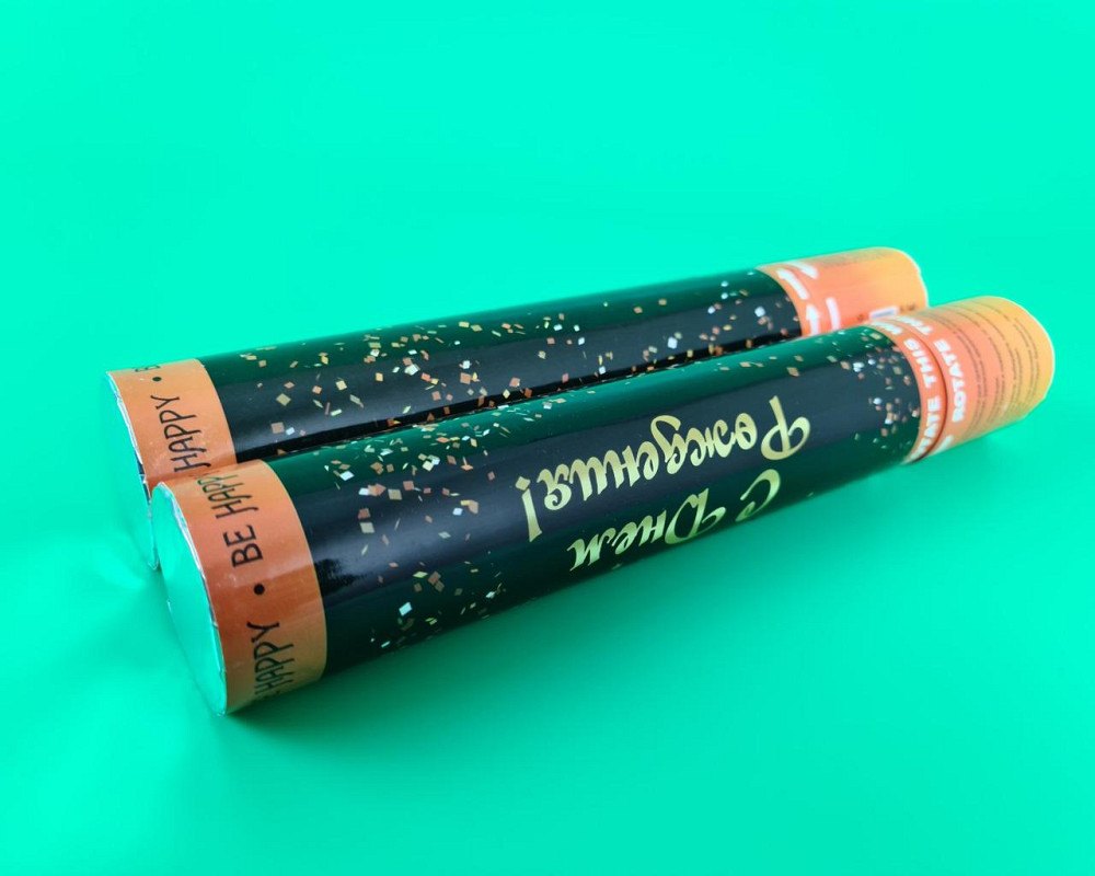 Хлопушка пневматическая С днем Рождения, длина 30 см 4830-05 (1 пачка) Харьков - изображение 4