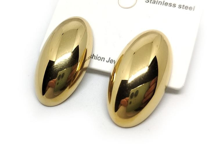 Серьги женские овальные золотистые Киев - изображение 1