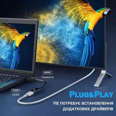 Переходник DisplayPort Male to HDMI 4K Ultra HD Female ST-Lab (U-996-4K) Винница