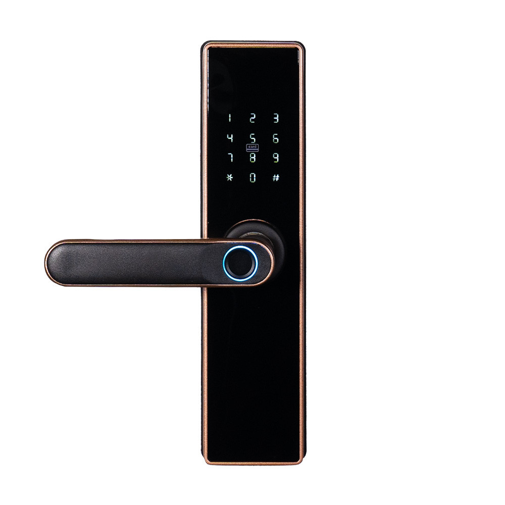 Замок біометричний автономний Trinix TRL-5402BTF Bronze з Bluetooth, зчитувачем відбитків пальців і карт Mifare (65-00072) Киев - изображение 1