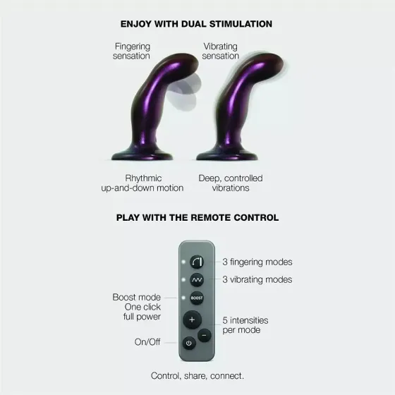 Дилдо с вибрацией Strap-On-Me FINGERING & VIBRATING DILDO - M - PURPLE, с манящим движением Львов