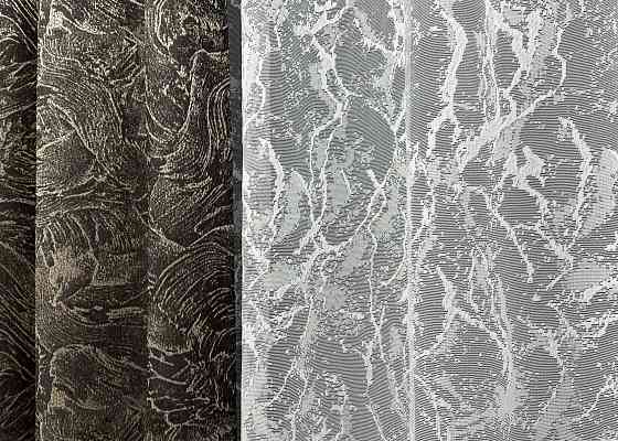 Комплект штор VR-Textil Жакард Fantasy 100х270 2шт і Тюль 300х270 1632ш-1783т Венге з білим 71-051/1 Київ