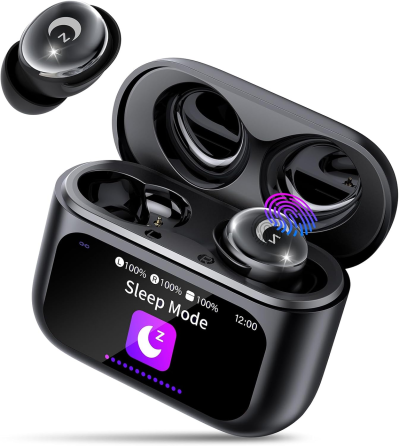 Бездротові навушники L8 Pro Bluetooth 5.4 із сенсорним Smart-дисплеєм, ANC шумозаглушенням, мікрофоном, для сну, Black Київ