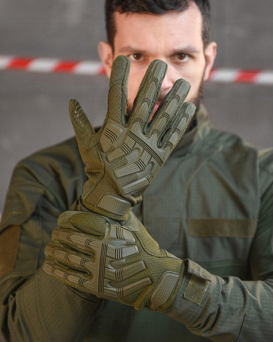 Перчатки тактичні чоловічі оливи Одеса - фото 1