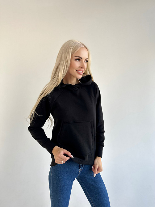 Худі вільного крою з капюшоном "Sky" оптом | Норма | Розпродаж моделі Чорний, 42-44 Київ - фото 1