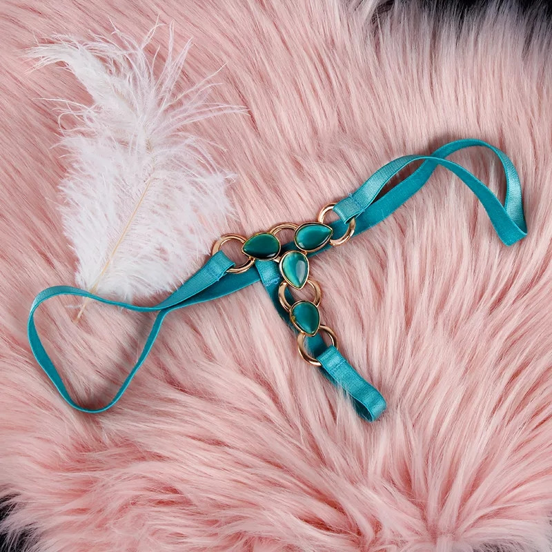 Стрінги еротичні бірюзові - розмір універсальний (на резинці) Київ - фото 5