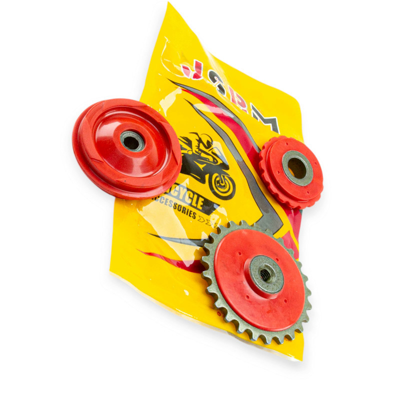 Натягувач ланцюга розподільного валу (3 ролика) червоні якість DELTA Мукачево - фото 1