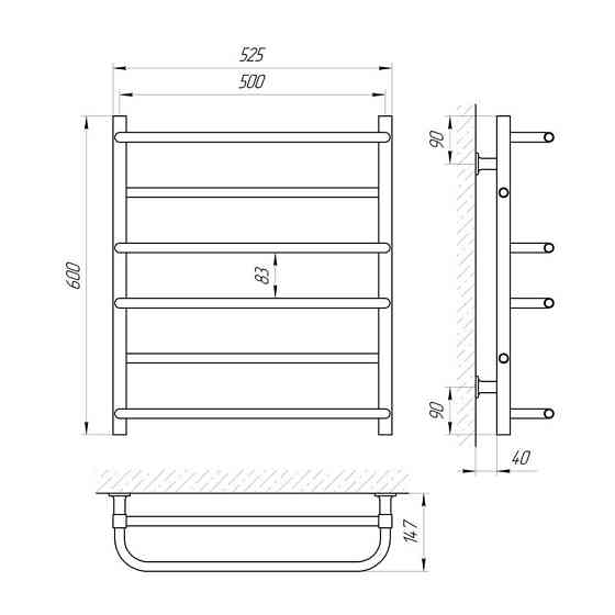 Електричний полотенцесушитель Laris Зебра Комфорт ЧК6 500Х600 Е білий колір Київ