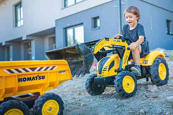 Дитячий педальний трактор з причепом і ковшами Falk Komatsu 2086W для дітей Київ