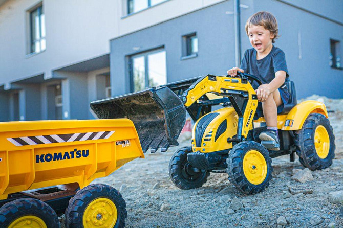 Дитячий педальний трактор з причепом і ковшами Falk Komatsu 2086W для дітей Київ - фото 6