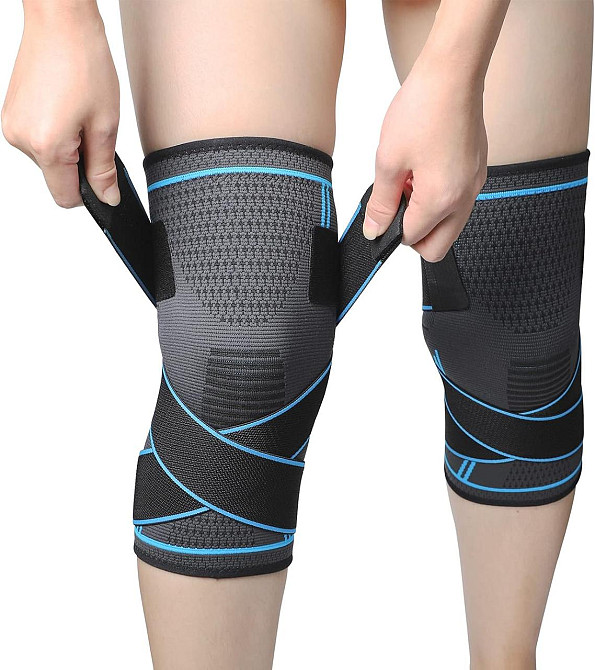 Набір для підтримки колін MILAIUN з 2 шт підтримка колін для чоловіків і жінок стабілізатор колінного бандажа ACL (2XL синій) Дніпро - фото 1