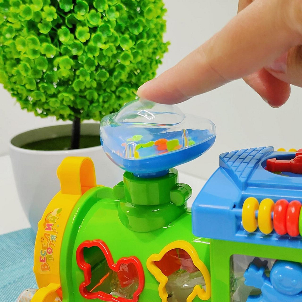 Паровоз розвиваючий TK Group озвучка на батарейках пищалка на трубі підсвічування Зелено-синій (93866) Чернігів - фото 8