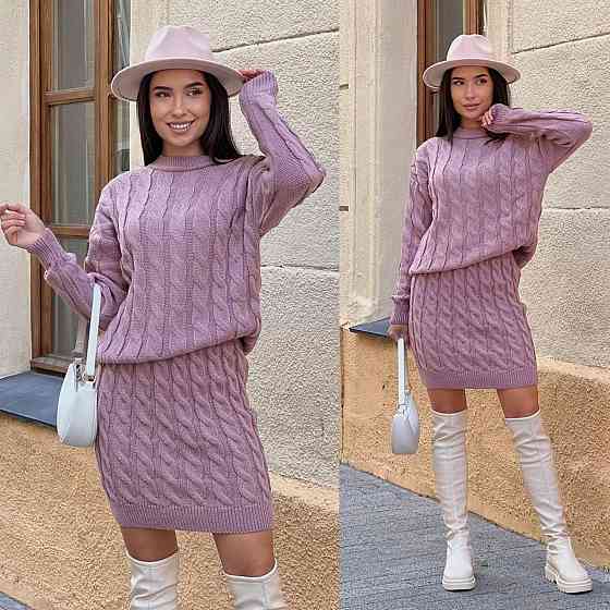 Женский вязаный костюм с юбкой косы. 42-48р. Киев