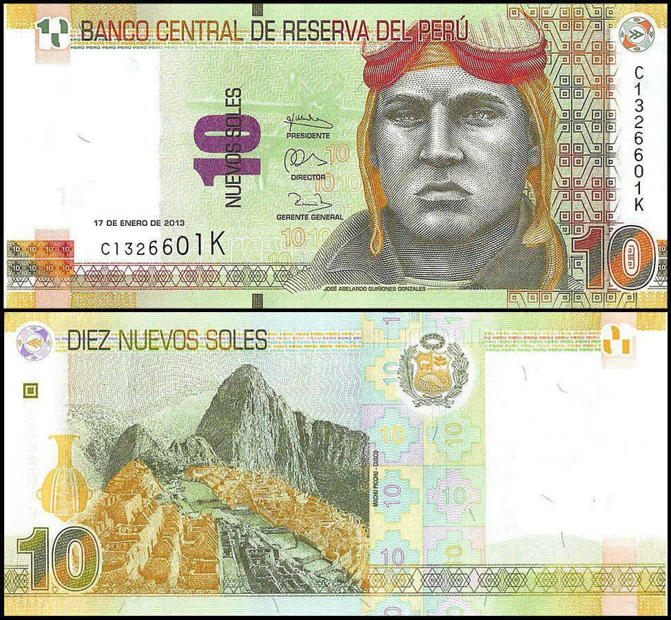 Peru Перу - 10 Nuevos Soles 2013 P. 187a UNC Полтава - фото 1