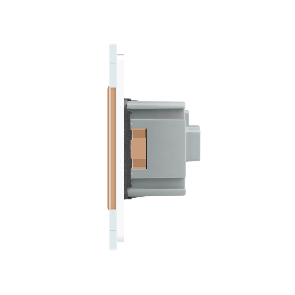 LIVOLO Електрична розетка з заземленням LIVOLO, золота з білою рамкою, шторки, скло, 250В 16А ( Коломия - фото 8