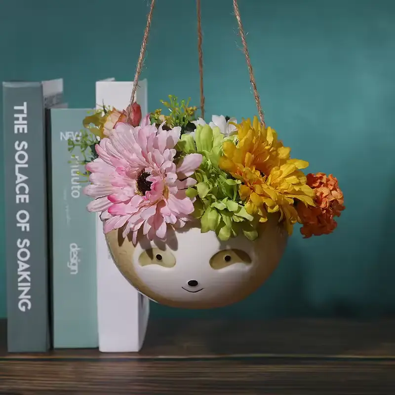 Підвісний квітковий горщик кашпо у вигляді Лінивця (Жовтий) Київ - фото 6