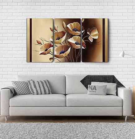 Модульна картина Абстракція Квіти Маки Аrt-226_3А Київ