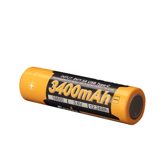 Акумулятор 18650 Fenix ​​3400mAh 3.6V Li-ion із Type-C зарядкою (Чорно-жовтий) Вінниця - фото 4