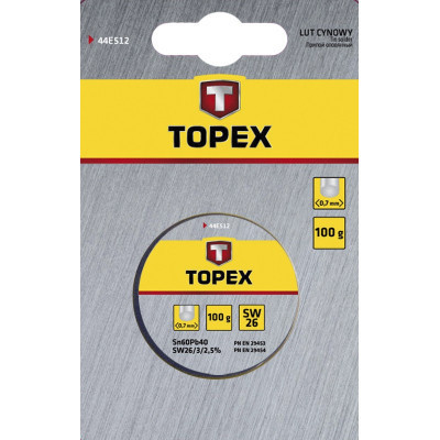 Припой для пайки Topex оловянный 60%Sn, проволока 0.7 мм,100 г (44E512) Винница - изображение 2