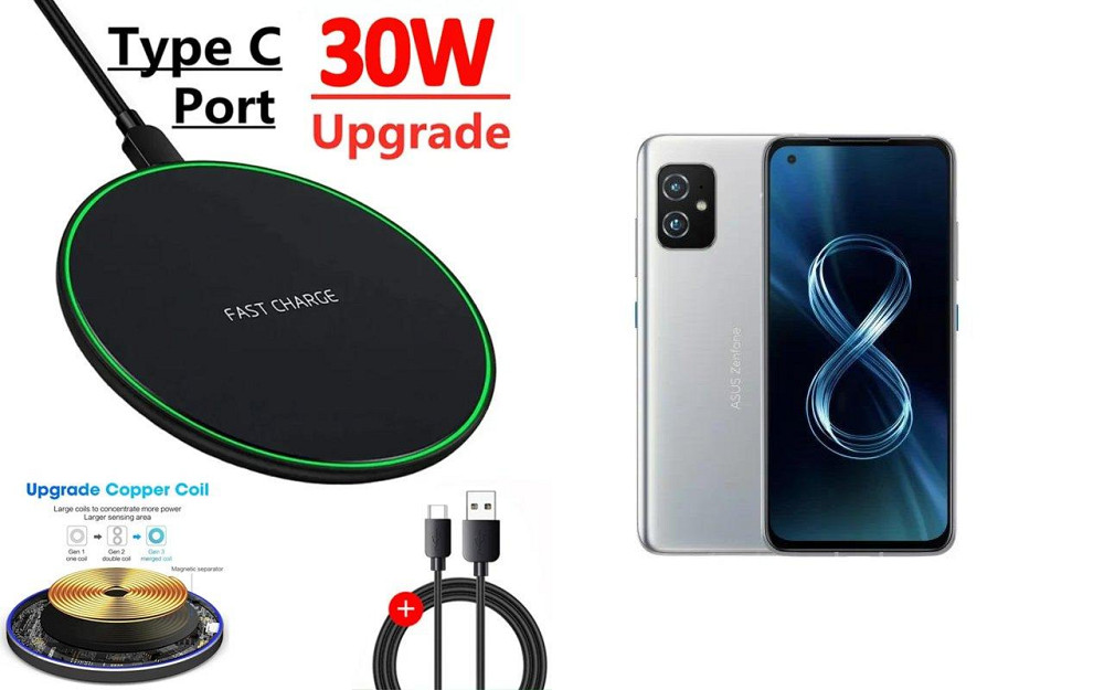 Бездротовий зарядний пристрій 30W для Asus Zenfone 8 Київ - фото 1