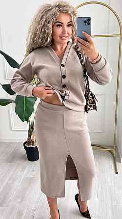 Женский невероятный костюм кардиган+юбка ангора вязка на трикотаже Моко, 40/42 Одесса