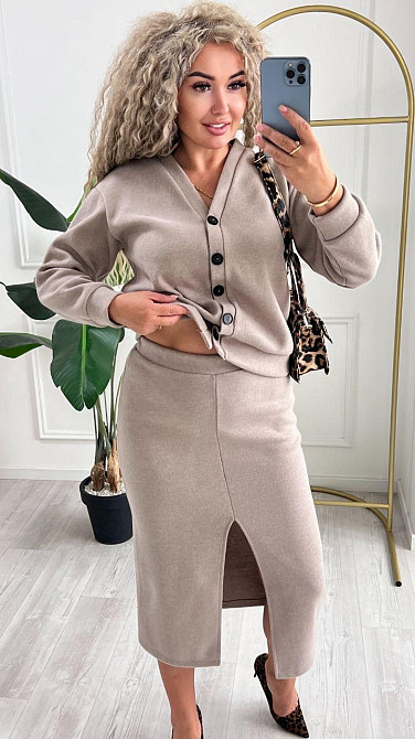 Женский невероятный костюм кардиган+юбка ангора вязка на трикотаже Моко, 40/42 Одесса - изображение 6